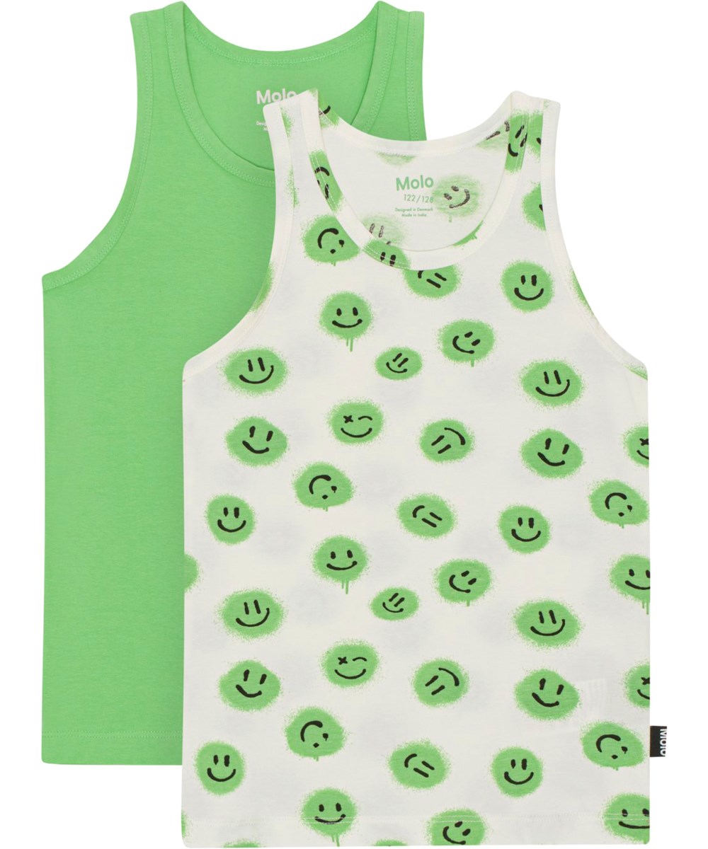Jayden 2-pack - Grass Smiles - 2-pack ekologiska undertröjor. 