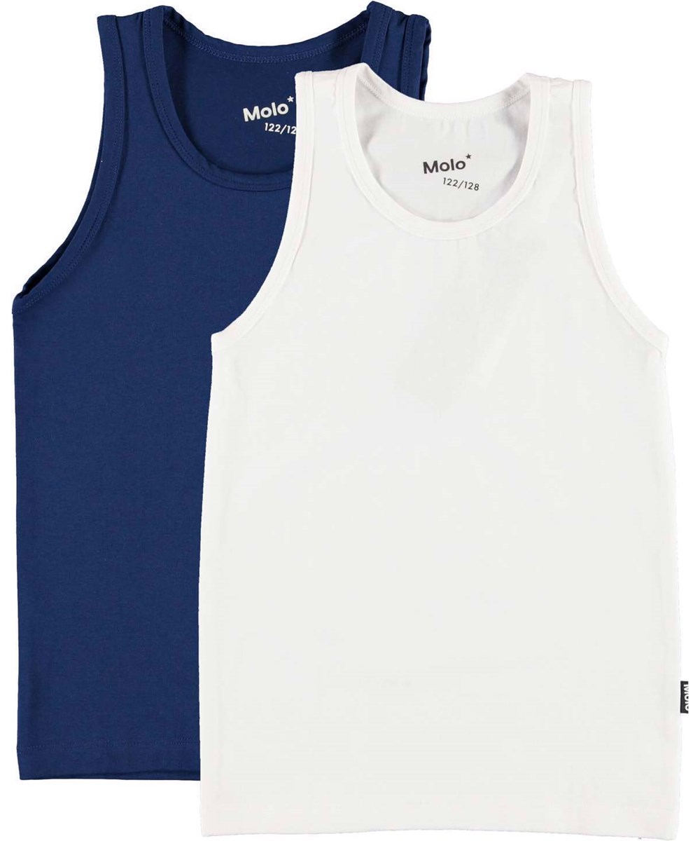 Jayden 2-pack - White Blue - 2-pack linnen i blå och vit.