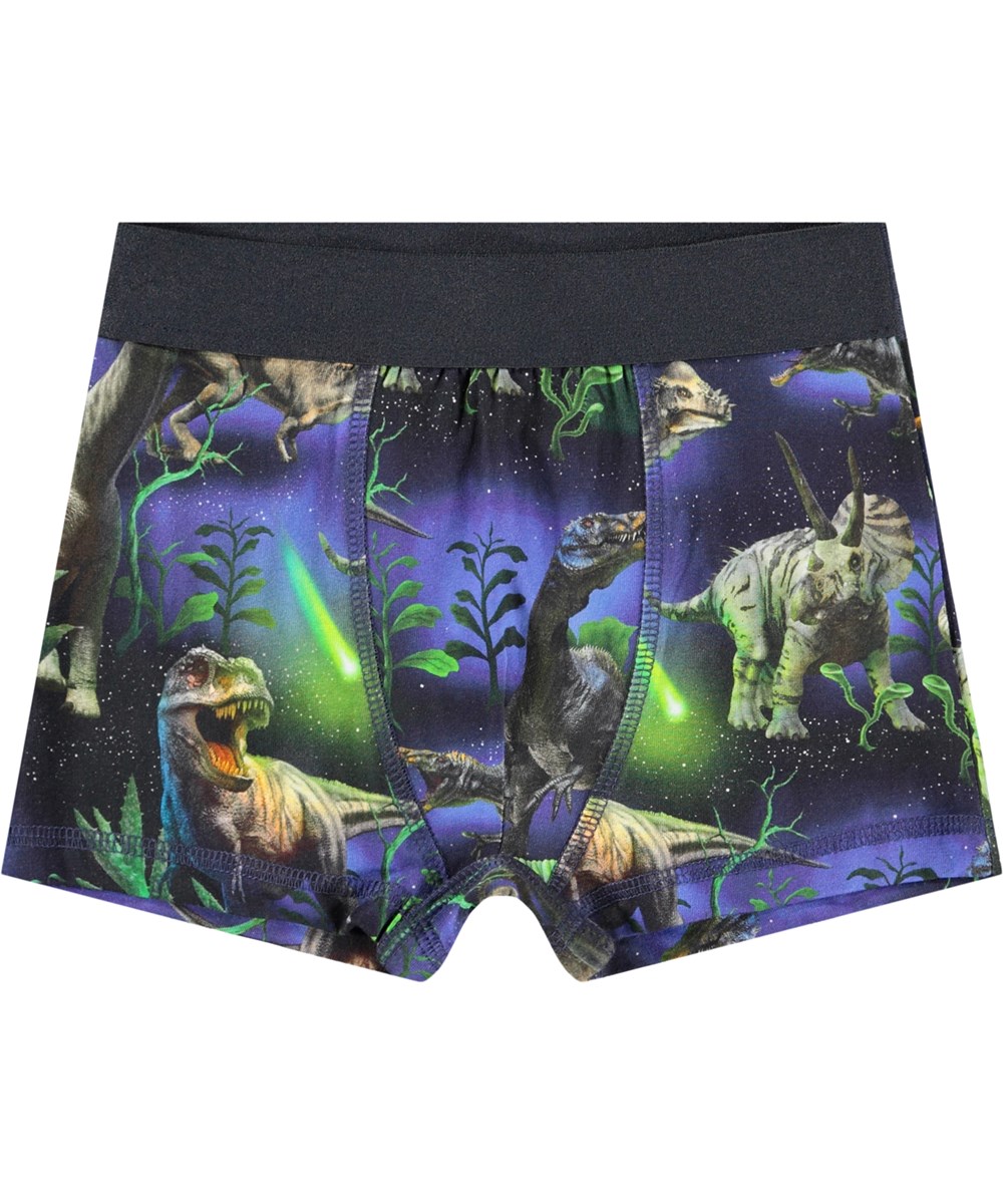 Justin 2-pack - Dino Galaxy - 2-pack med barnboxershorts i mjuk, ekologisk bomull med en bred elastisk midja för en bekväm passform.