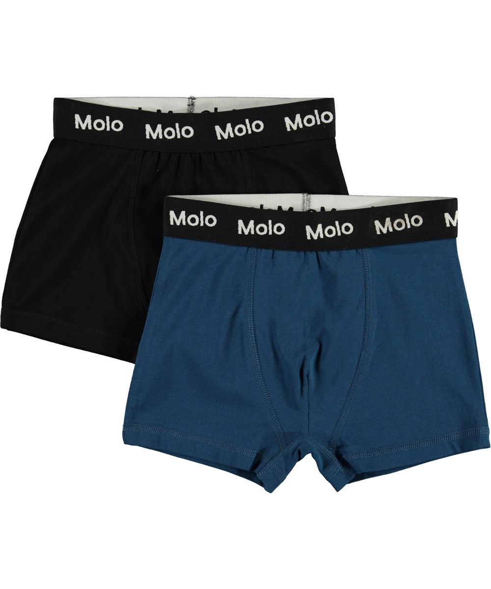 Justin 2-pack - Black Sea - 2-pack boxershorts i blå och svart
