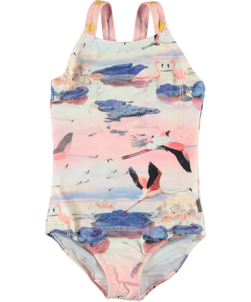 Nakia - Flamingo - Pink Swimsuit with flamingos.  