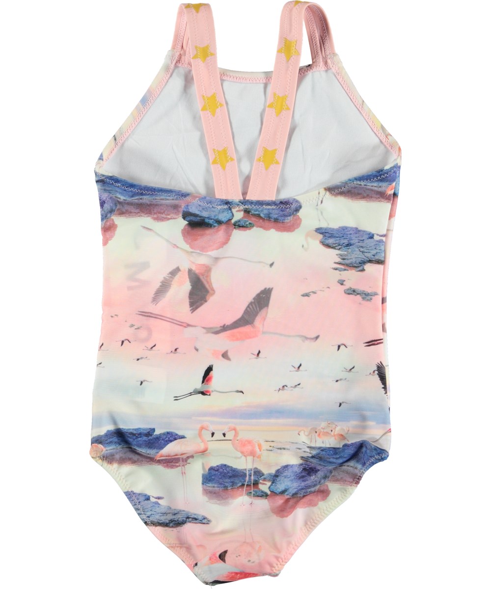 Nakia - Flamingo - Pink Swimsuit with flamingos. - Molo