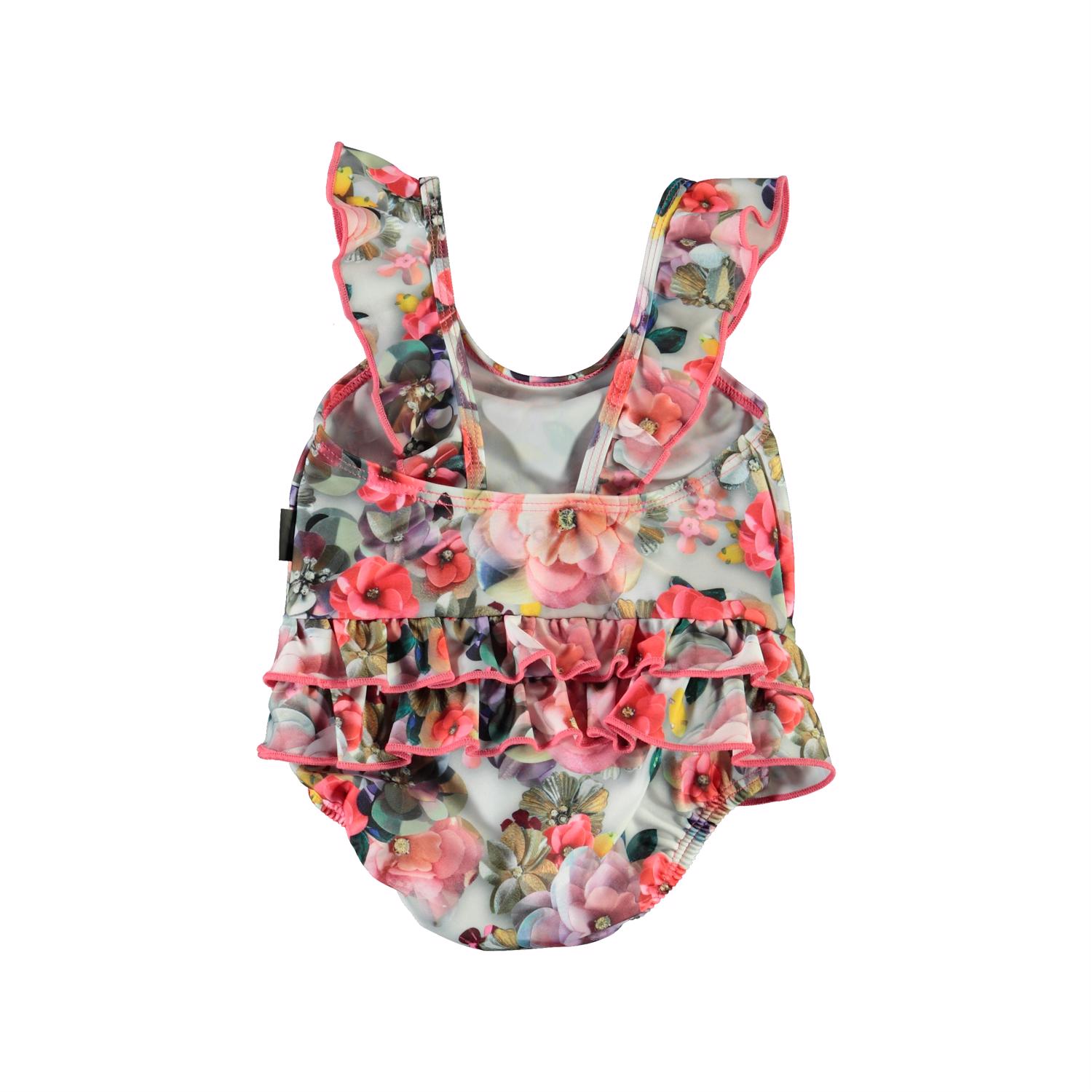 Nalani Sequins Flowers UV baby ruffle swimsuit with flowers Molo