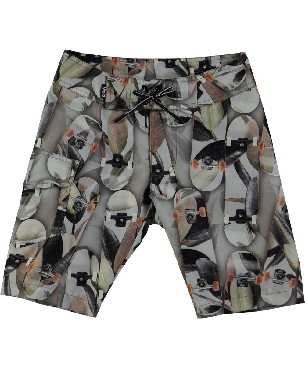 Nalvaro - Skateboard Camouflage - Loose fitting boardshorts with digital skateboard print
