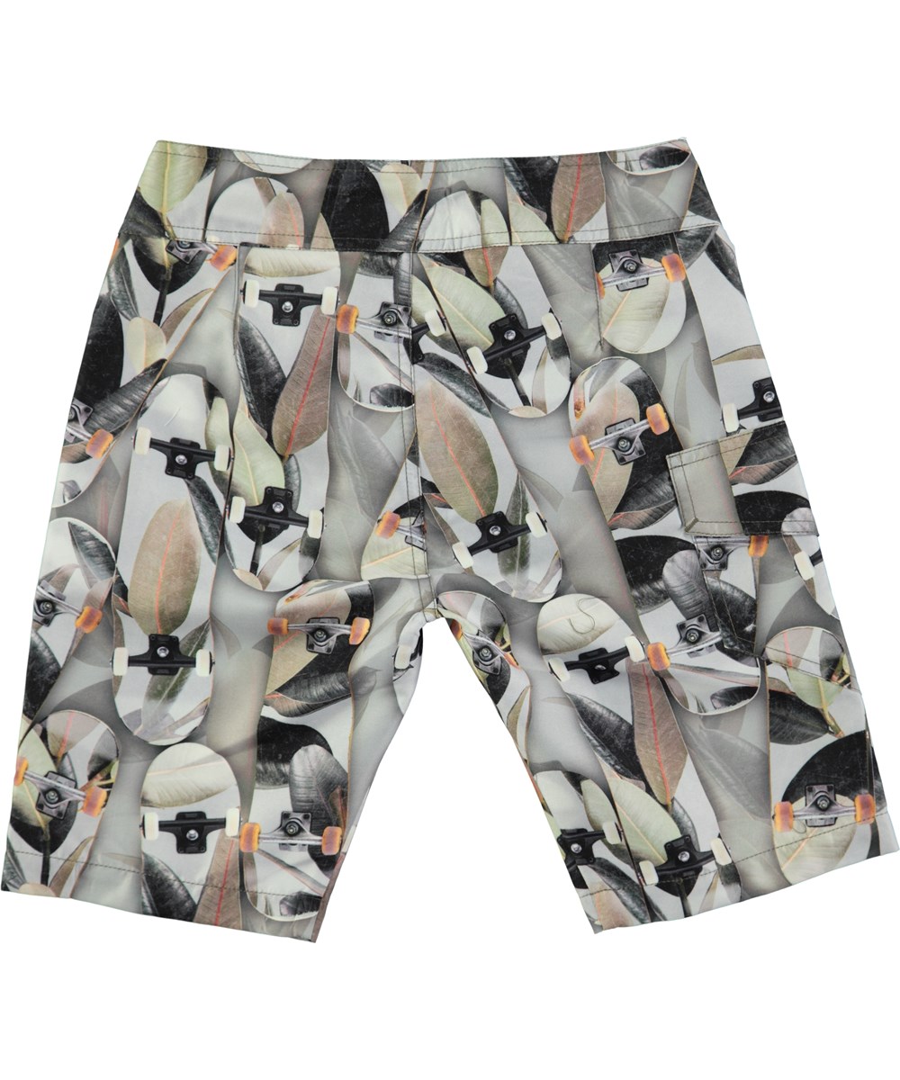 Nalvaro - Skateboard Camouflage - Loose fitting boardshorts with digital skateboard print