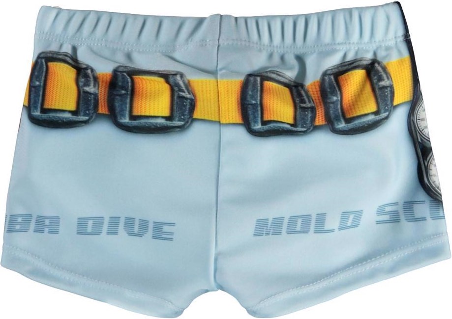Nansen - Baby Scuba - UV baby swim trunks in light blue with diving gear 