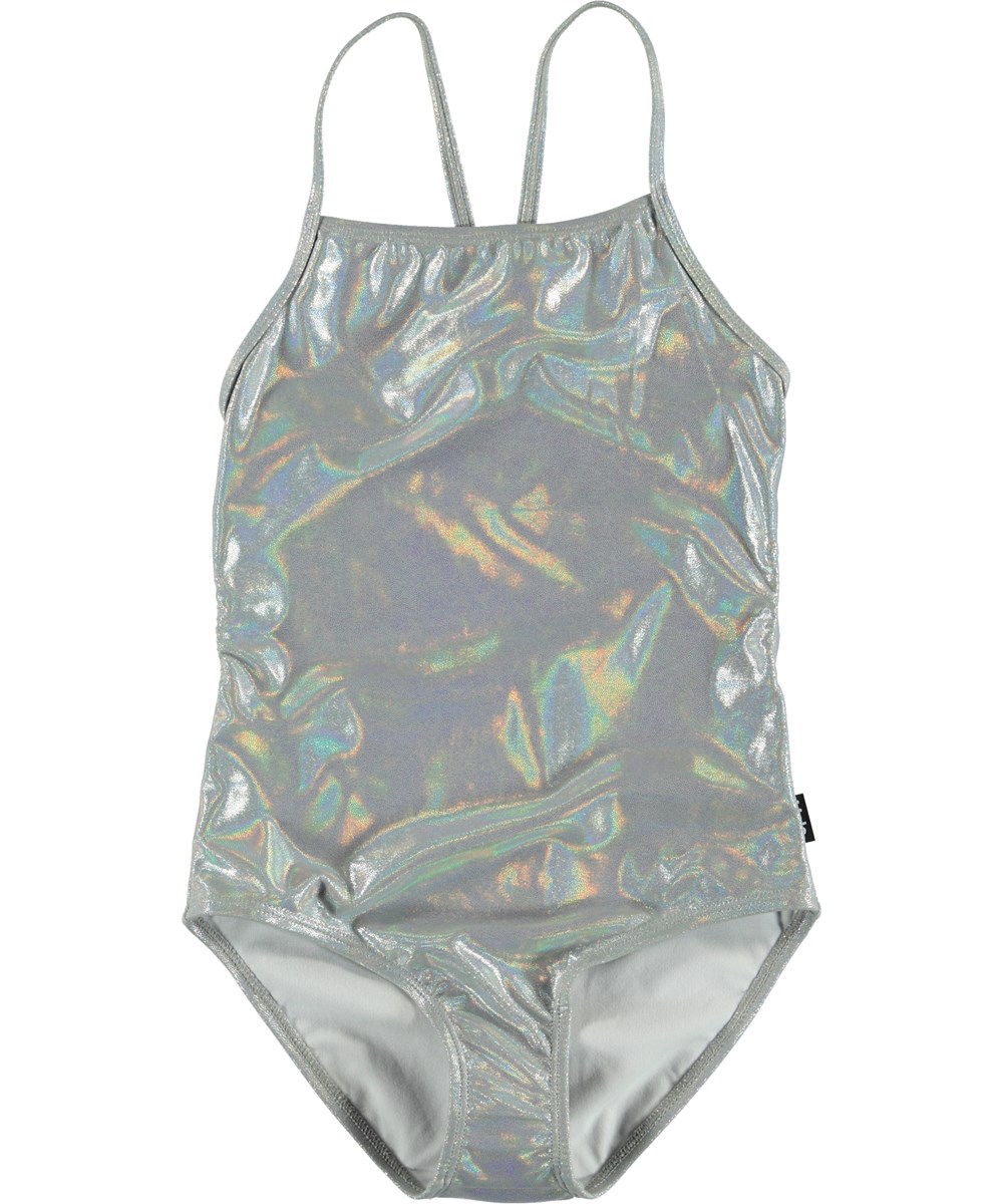 Neda - Silver Touch - Silver coloured UV swimsuit