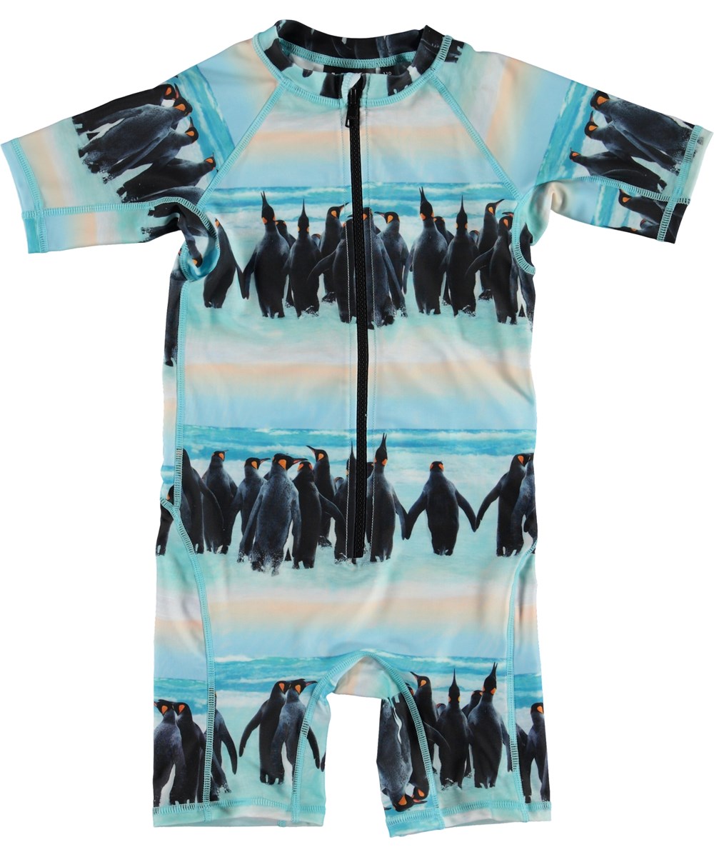 Neka - Penguin Stripe - UV swimsuit with penguin print