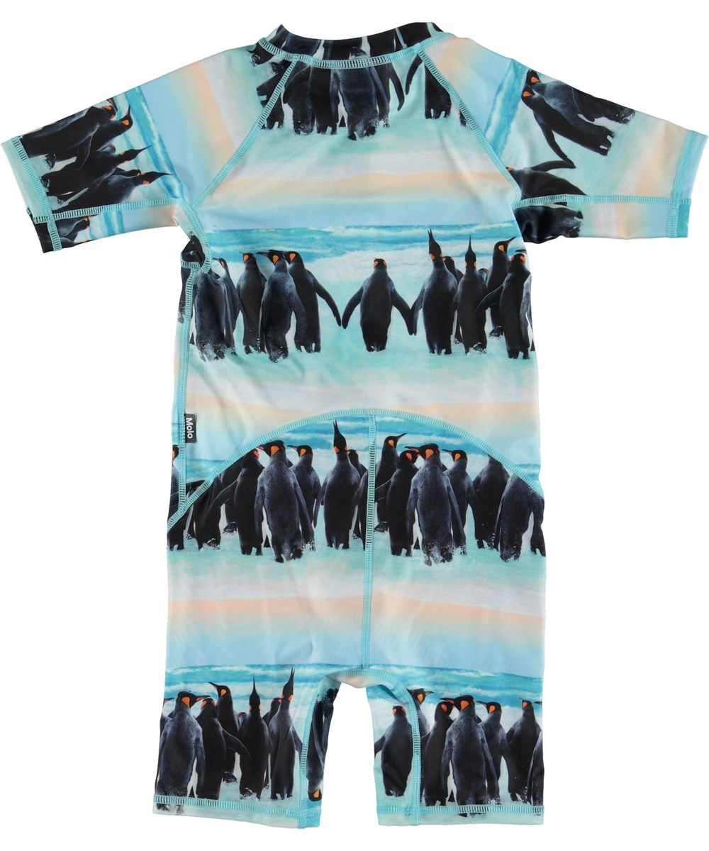 Neka - Penguin Stripe - UV swimsuit with penguin print