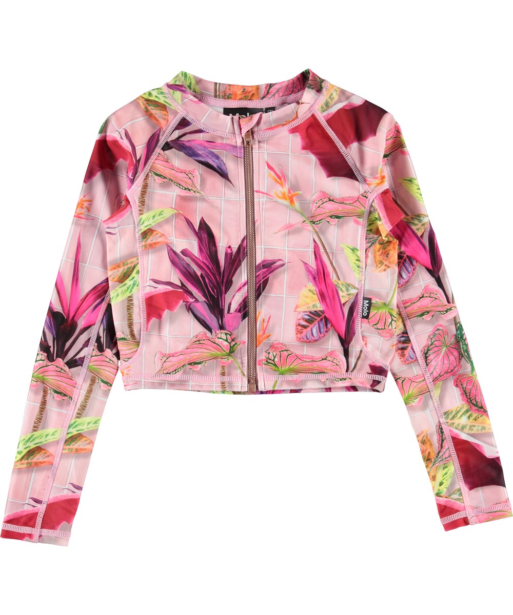 Nellie - Tiles - Long sleeve UV rashguard with flower print