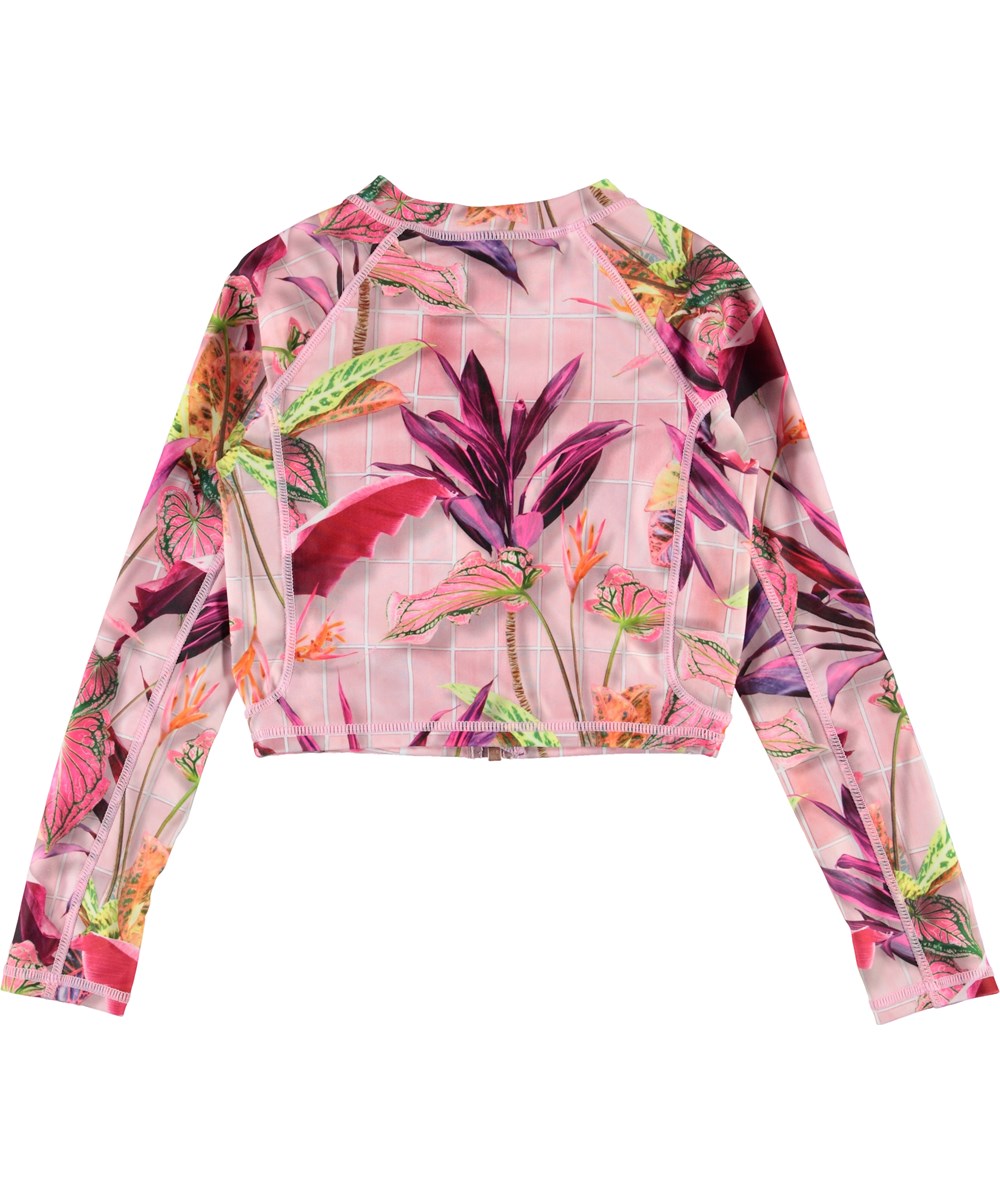 Nellie - Tiles - Long sleeve UV rashguard with flower print