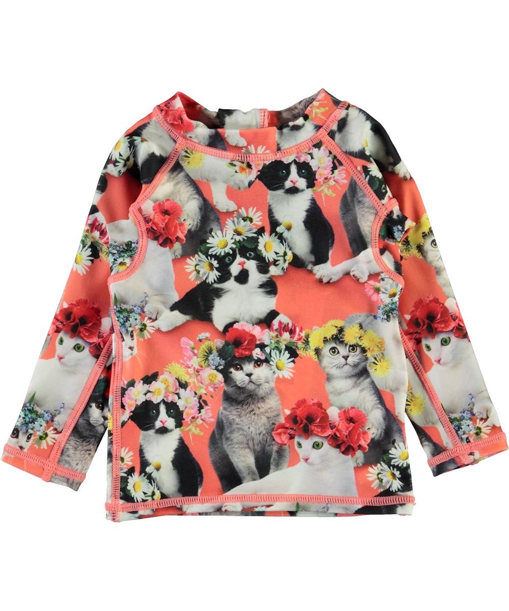 Nemo - Flower Power Cats - UV baby rashguard with cats 