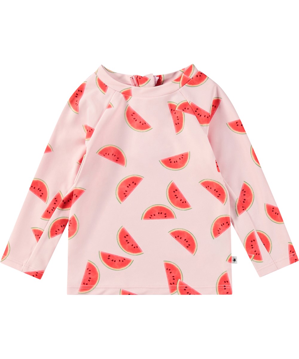 Nemo - Melon Pink - Baby swimsuit in recycled polyester with UV protection 50+.