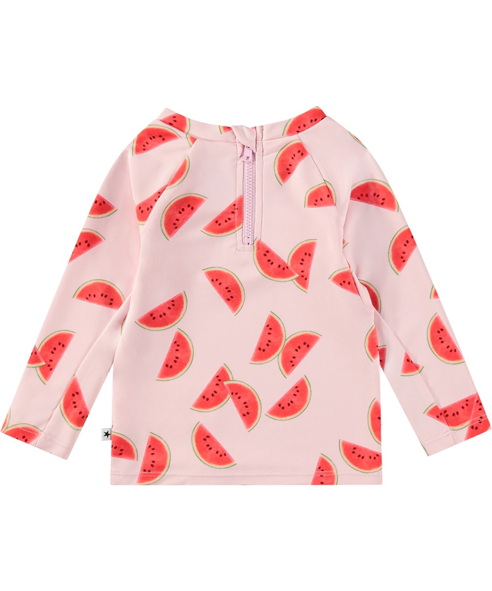 Nemo - Melon Pink - Baby swimsuit in recycled polyester with UV protection 50+.