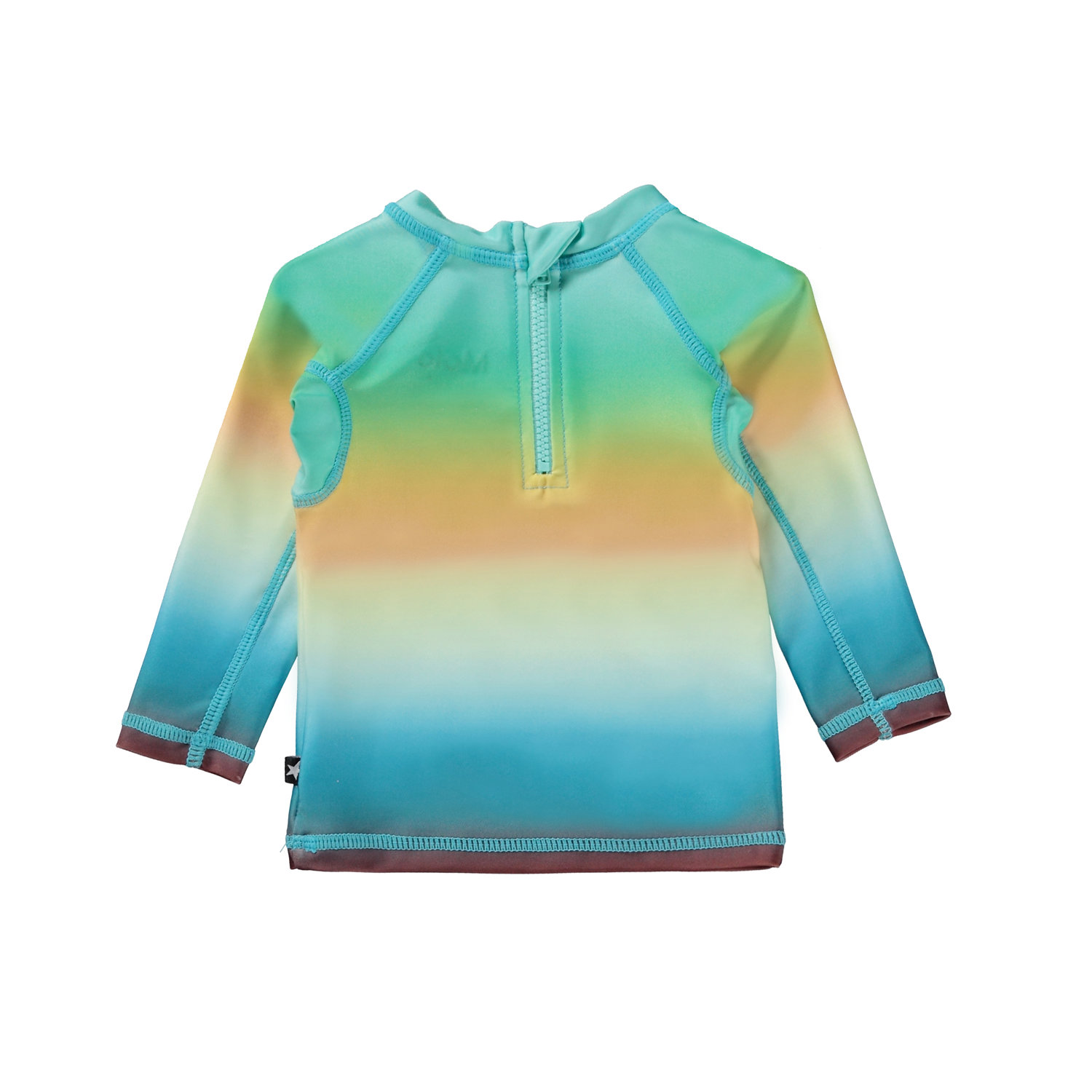Nemo - Palm Spray Face - Turquoise and orange baby rash guard with a ...