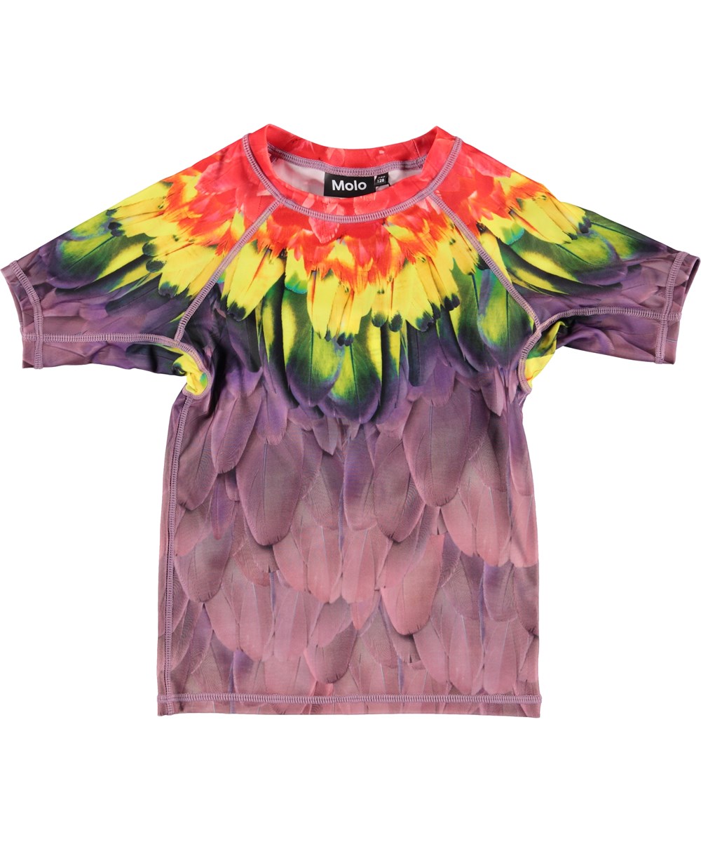 Neptune - Amazon Parrots - UV rashguard with parrot feathers 