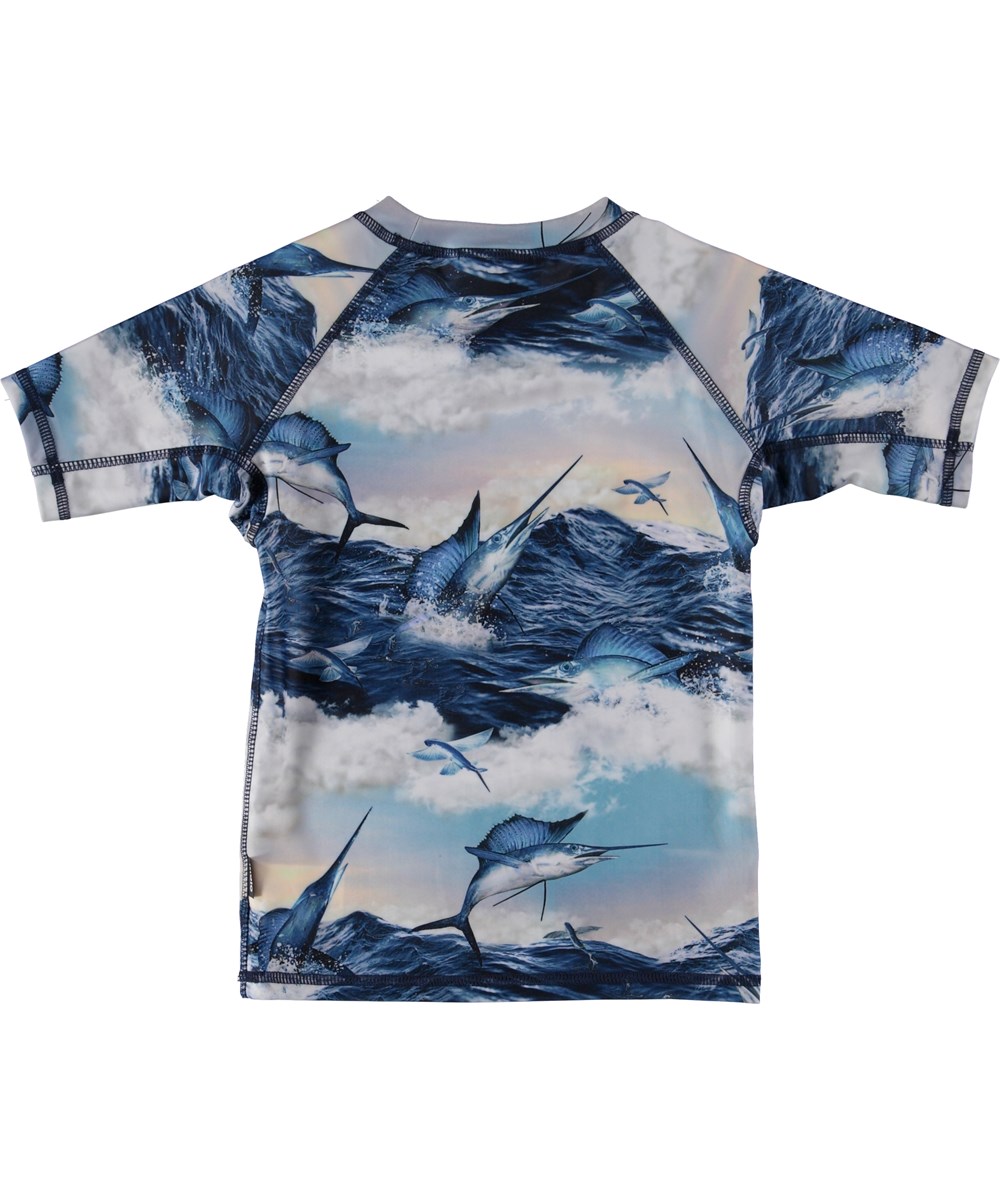 Neptune - Jumping Svordfish - UV rash guard with swordfish.