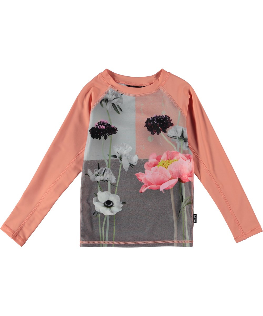 Neptune LS - Flower Wall - Long sleeve rash guard with flowers
