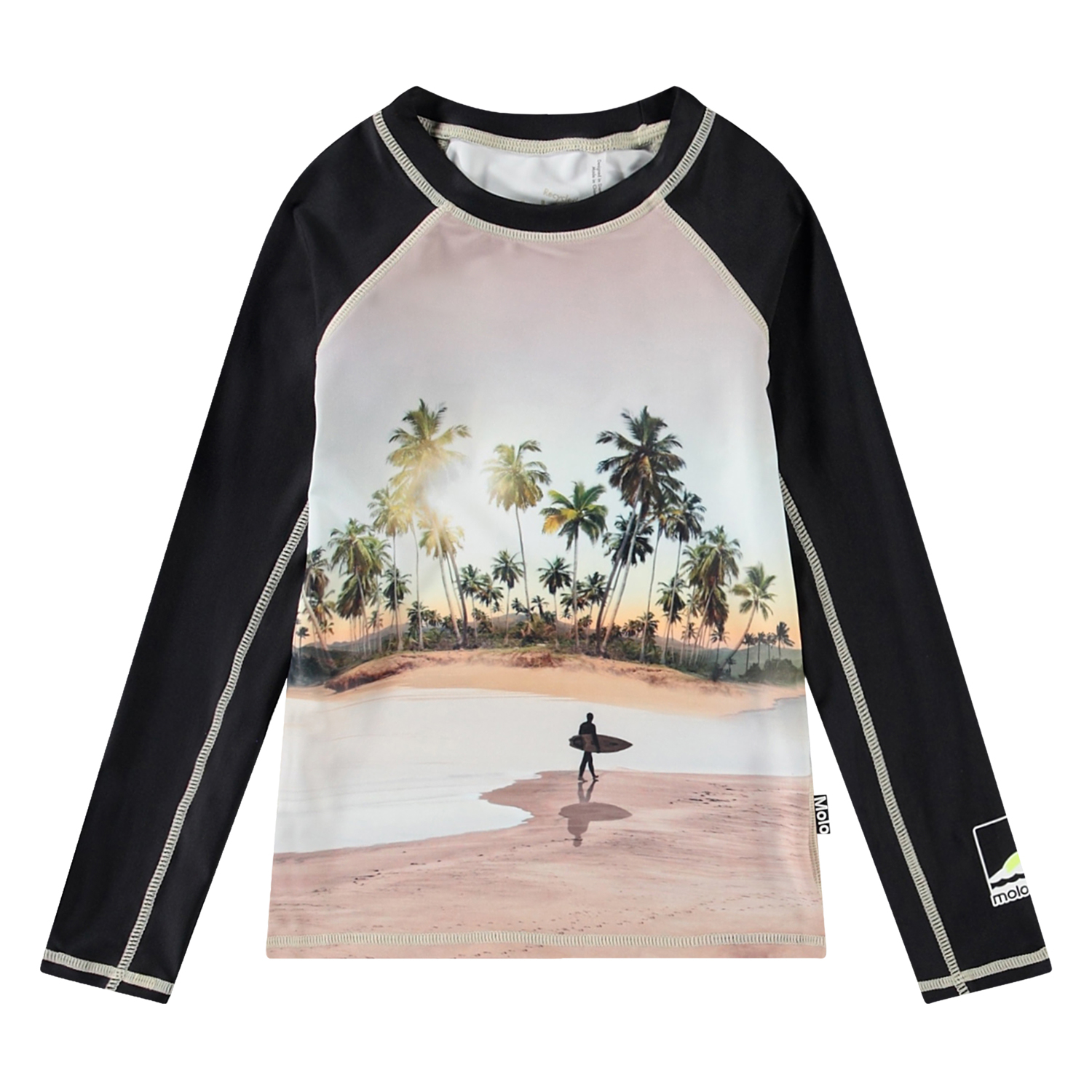 Neptune LS - Island Surf - Black rashguard for active children