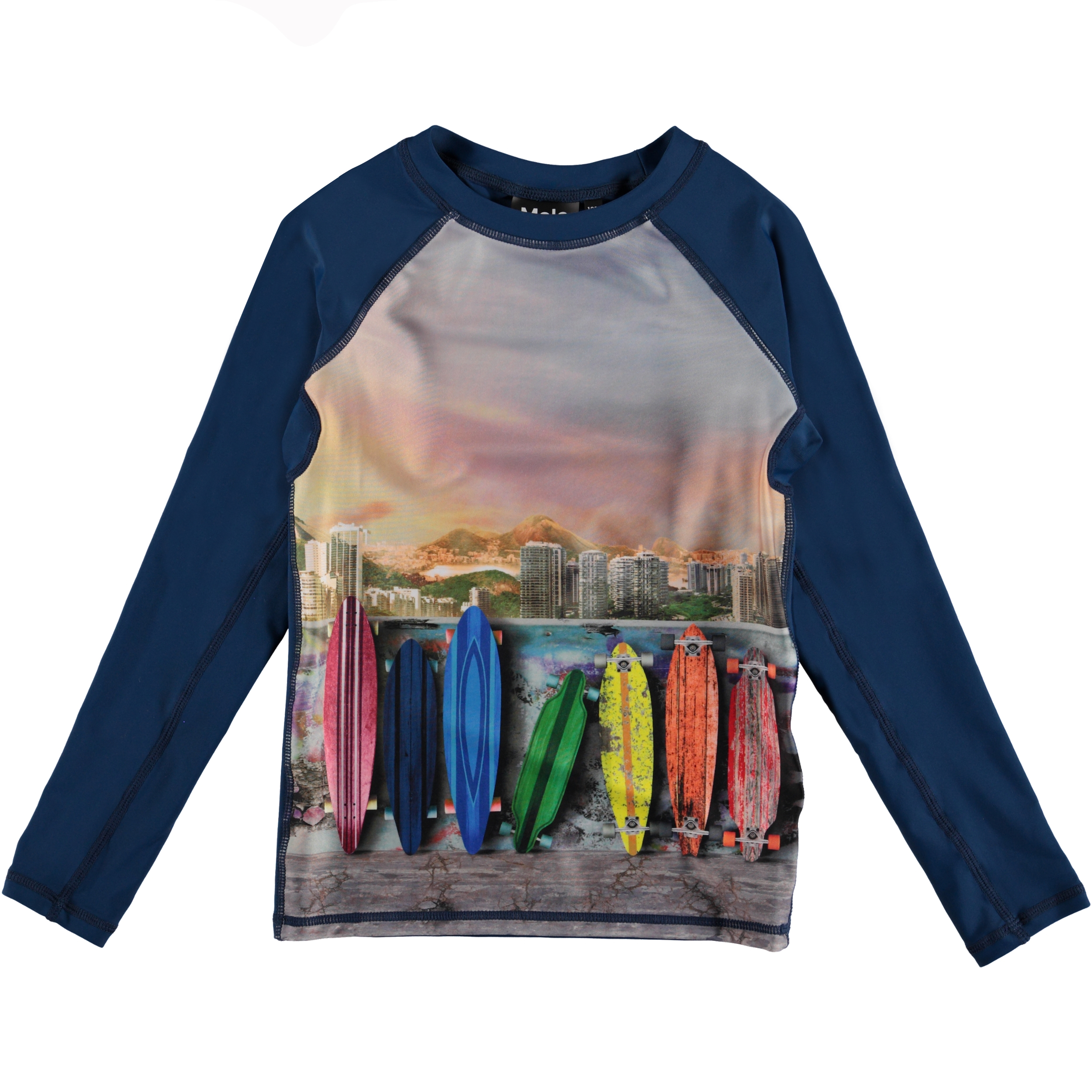 Neptune LS Rainbow Boards Long sleeve rashguard with surfboards Molo