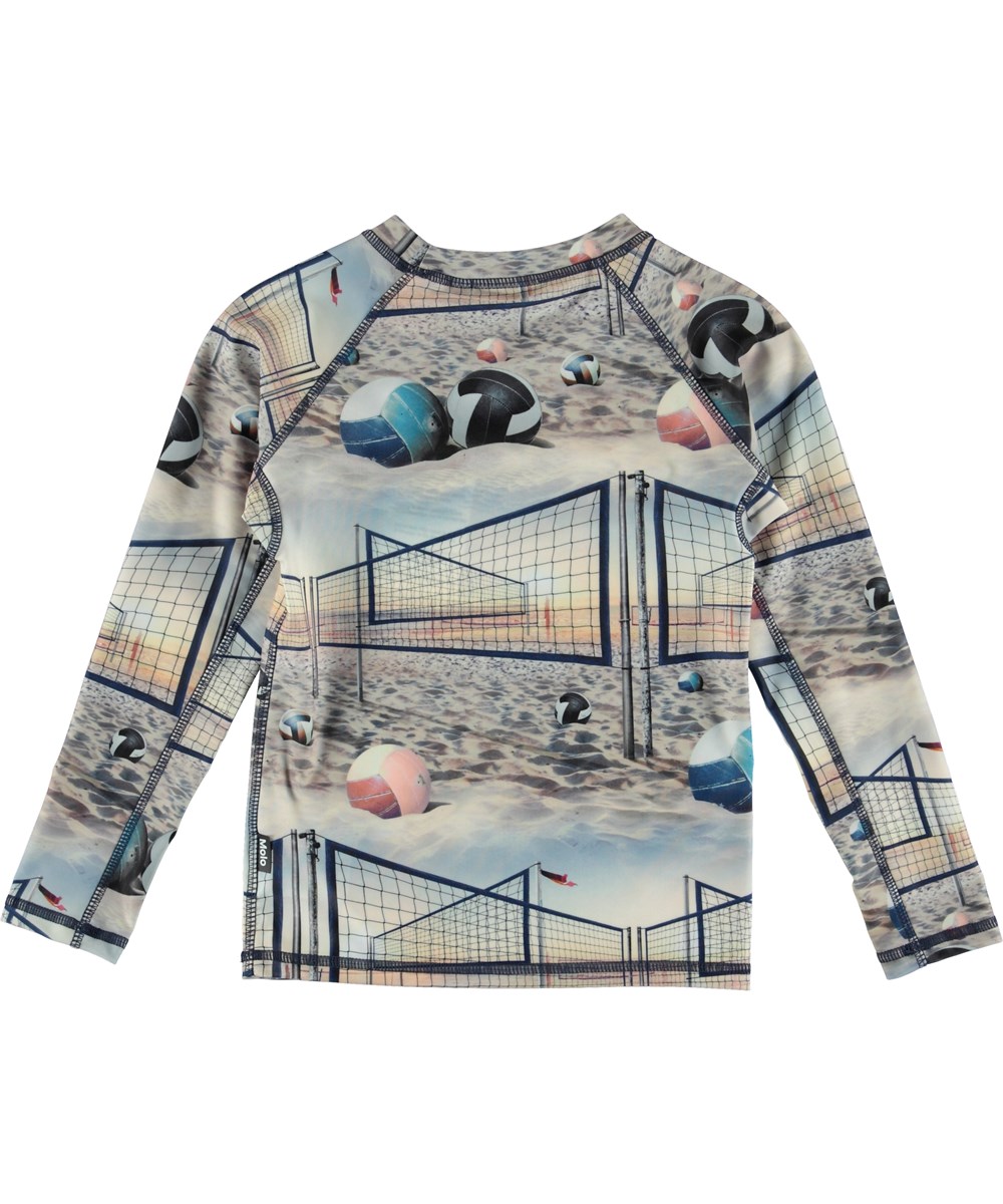 Neptune LS - Volleyball Sunset - UV rash guard with beach.