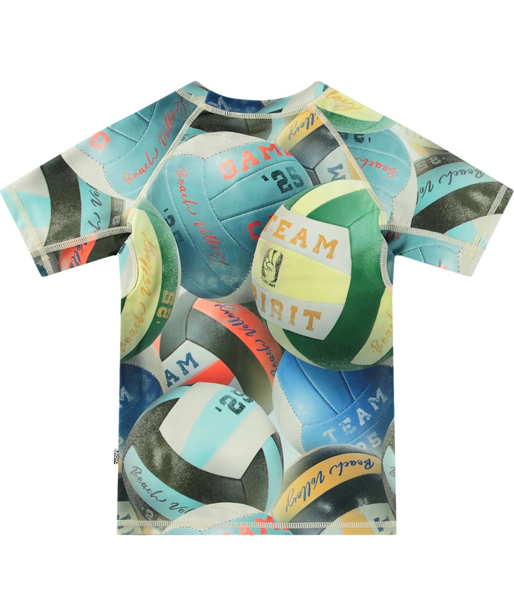 Neptune - Beach Volleyball - Short sleeve rashguard for active children made from recycled polyester with UV protection 50+.