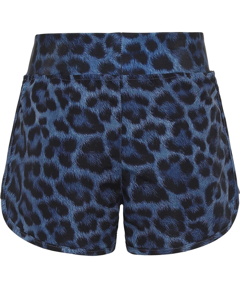 Neva - Blue Jaguar - UV swim trunks with blue animal print 