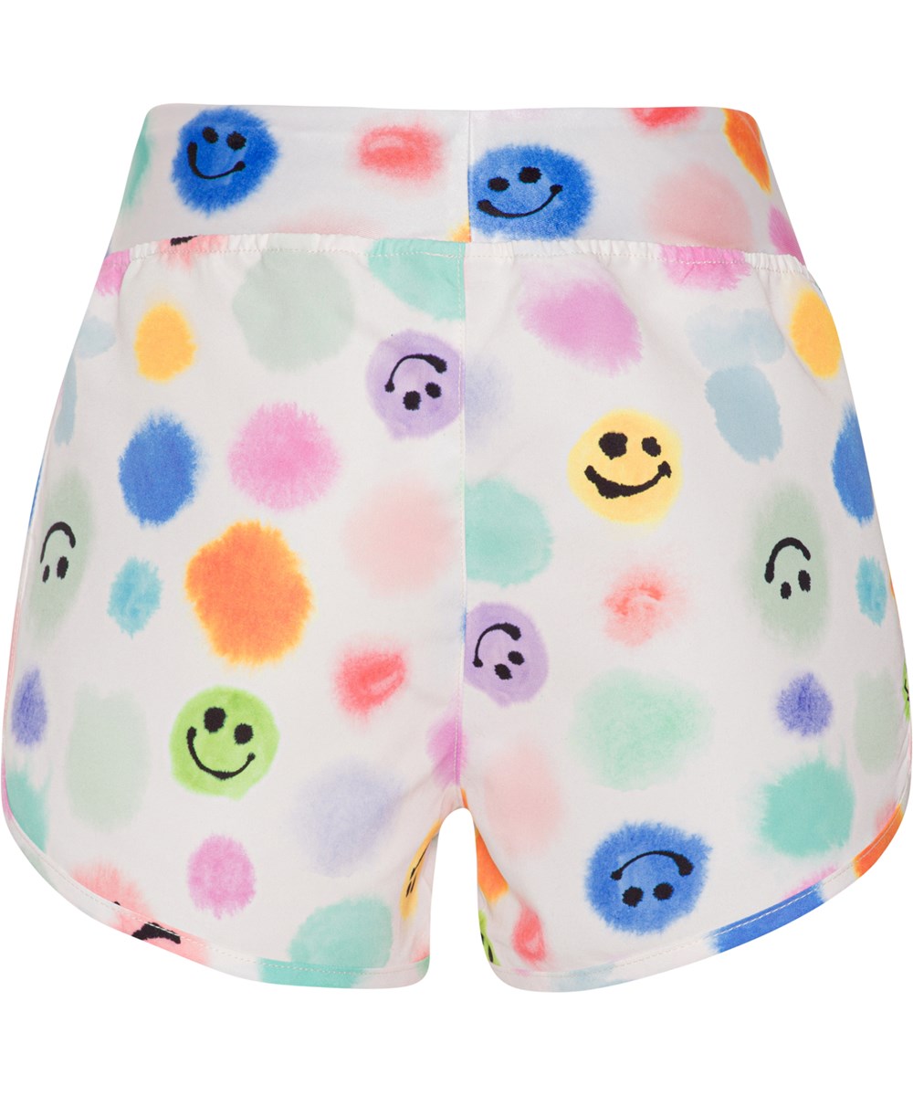 Neva - Painted  Dots - Swim shorts with pastel coloured emoji print 