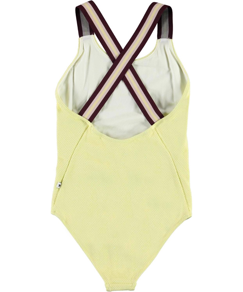 Neve - Tender Sun - UV light yellow swimsuit with striped straps 
