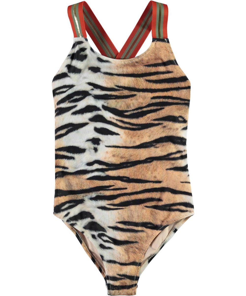 Neve - Tiger Stripes - UV swimsuit with tiger print 
