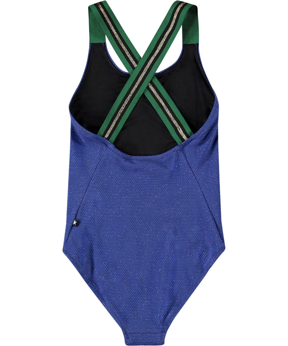 Neve - Twilight Glit - Swimsuit with floral print for active children in recycled polyester and UV protection 50+.