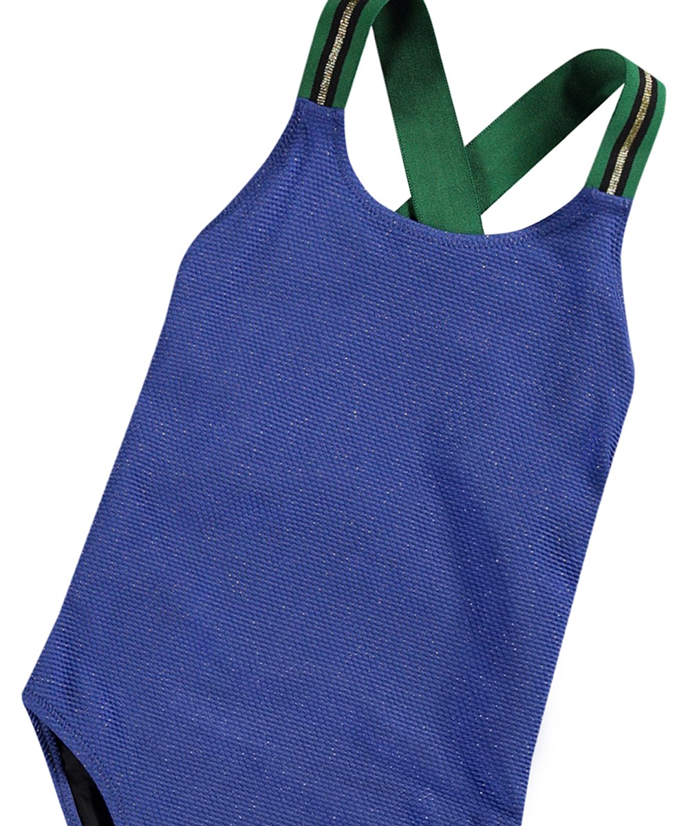 Neve - Twilight Glit - Swimsuit with floral print for active children in recycled polyester and UV protection 50+.