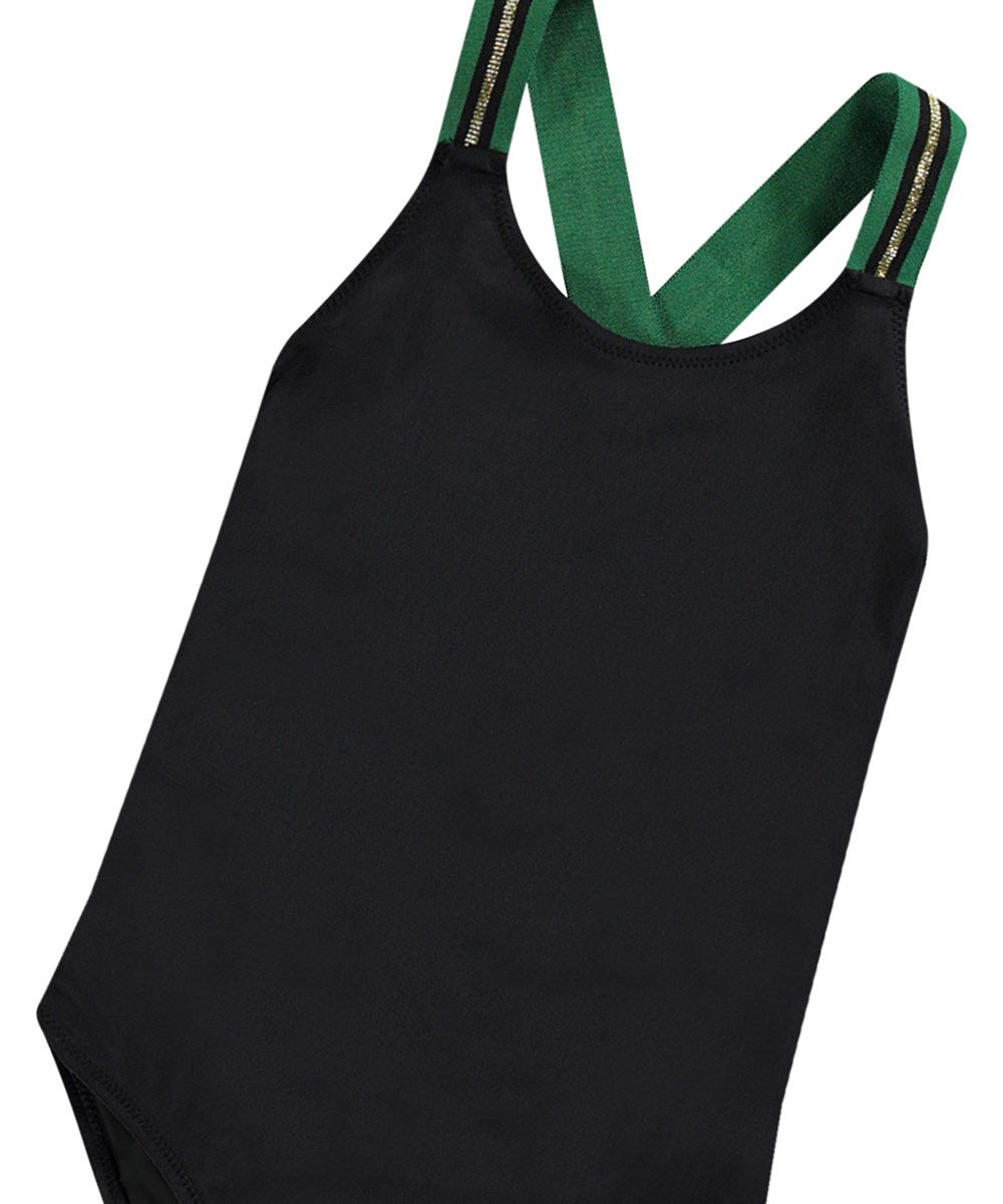Neve - Black - Swimsuit for active children in recycled polyester with UV protection 50+.