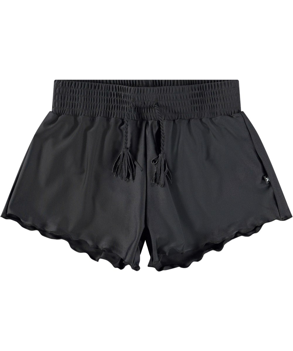 Nicci - Black - Balck swim shorts for active children in recycled polyester with UV protection 50+.