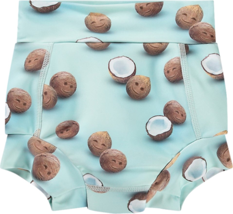 Nick - Coquitos - Light blue leak-proof baby swim trunks in recycled polyester with UV protection 50+.