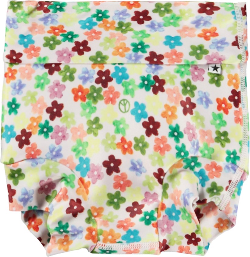 Nick - Flower Petit - Multi-coloured baby swim nappy with all over floral print