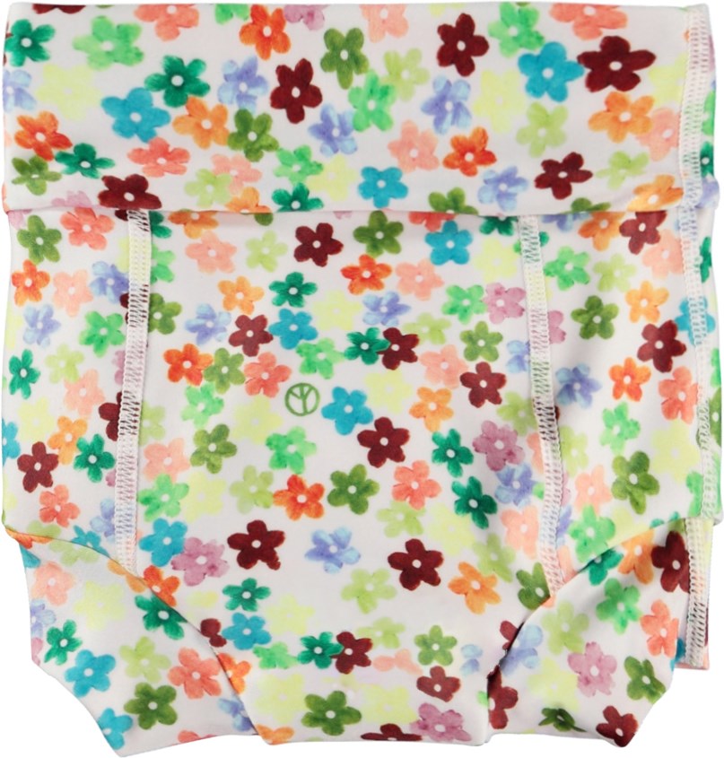 Nick - Flower Petit - Multi-coloured baby swim nappy with all over floral print
