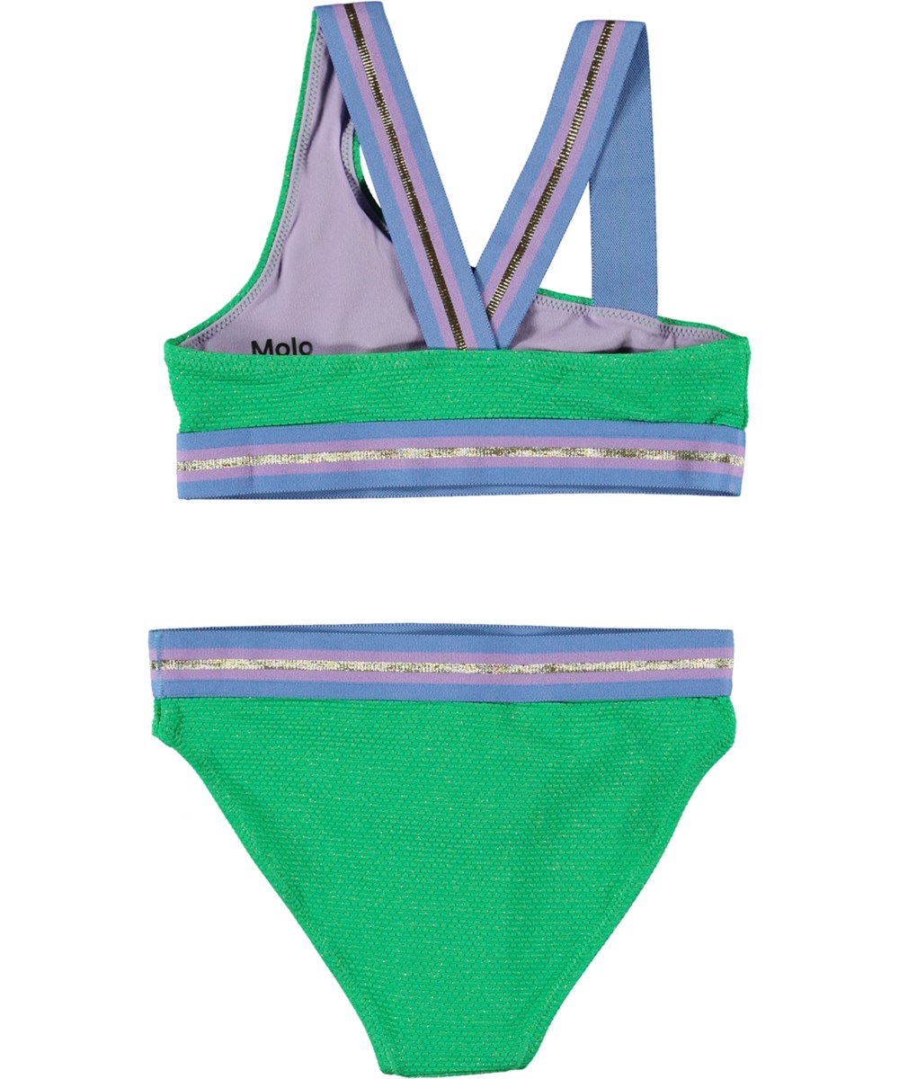 Nicola - Bright Green - Green asymmetrical sporty bikini