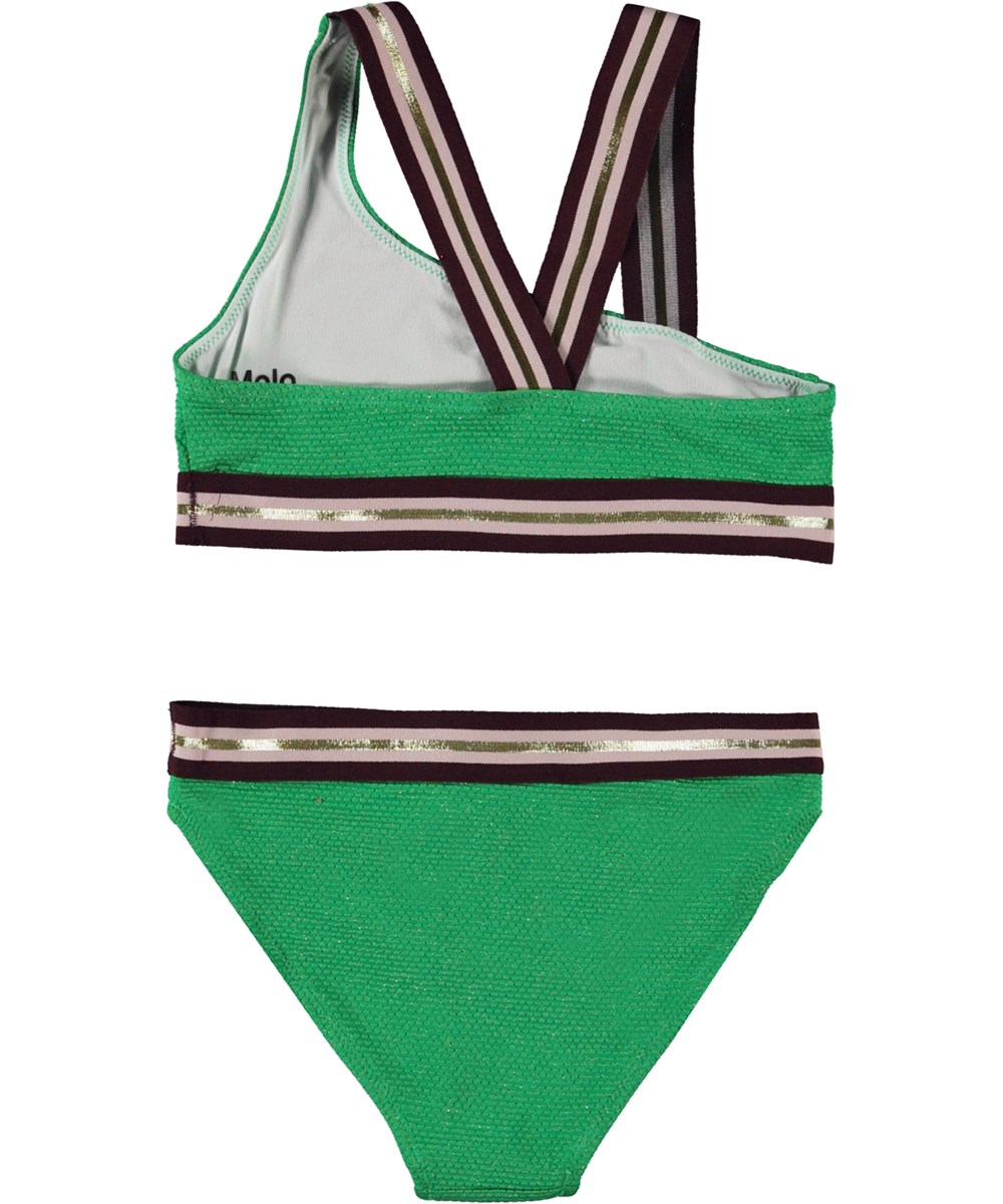Nicola - Green Bee - Recycled asymmetrical bikini in green