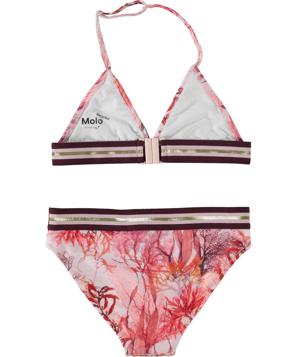 Nicoletta - Coral Flower - Halterneck, triangle top bikini in rose with print
