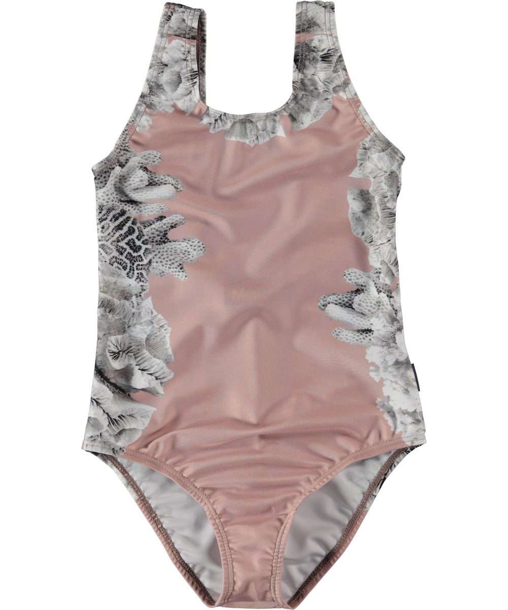 Nika - Coral Placed - Pink Swimsuit with coral.