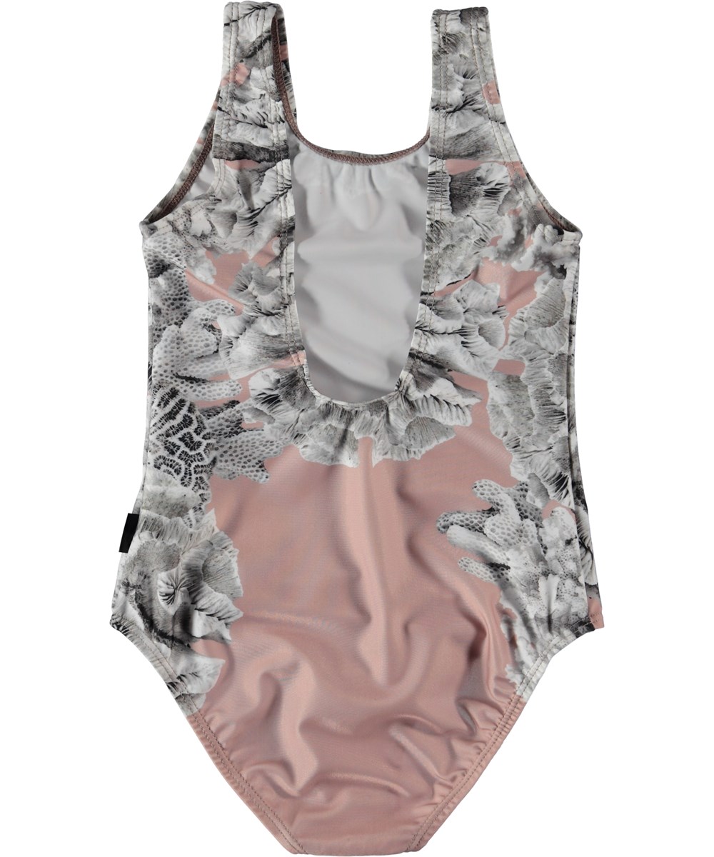 Nika - Coral Placed - Pink Swimsuit with coral.