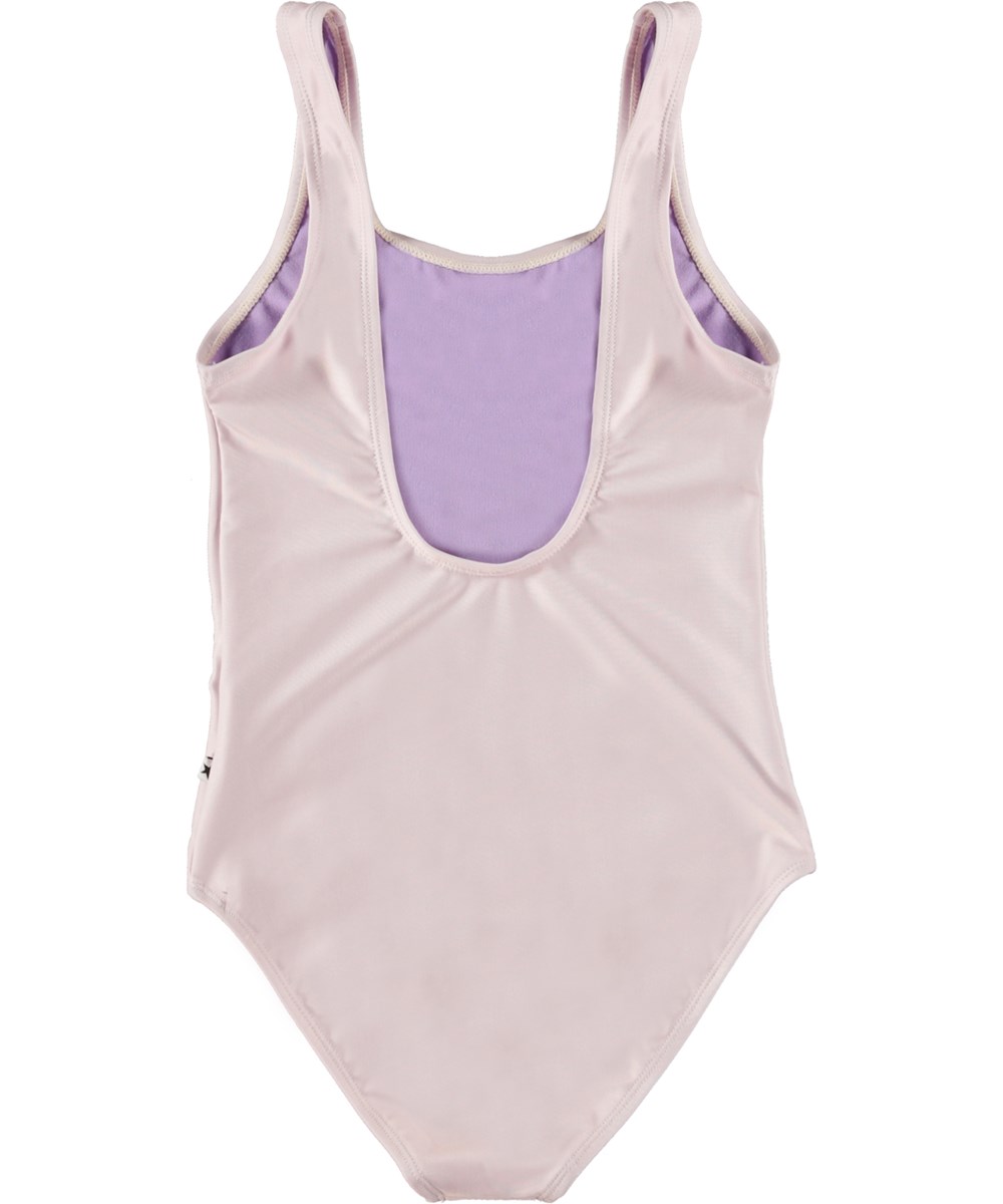 Nika - Happy Flower - Pink swimsuit with a checker placement print