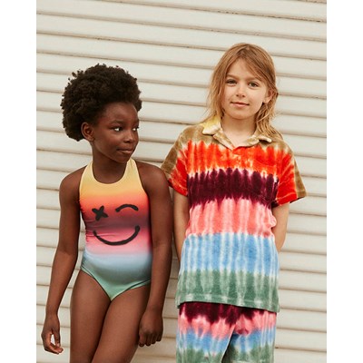 Nika Happy Rainbow Recycled rainbow swimsuit with winking