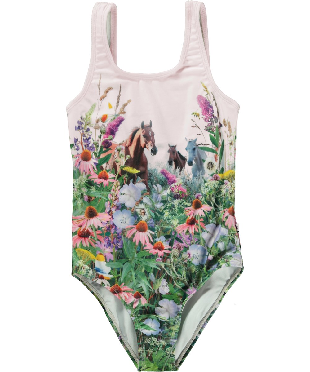 Nika Wild Horses Multi-coloured swimsuit with placement horse