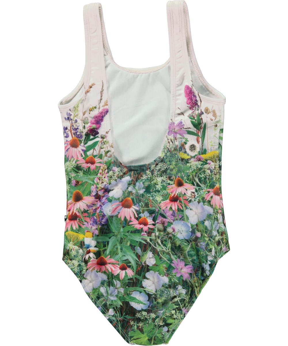 Nika - Wild Horses - Multi-coloured swimsuit with placement horse print