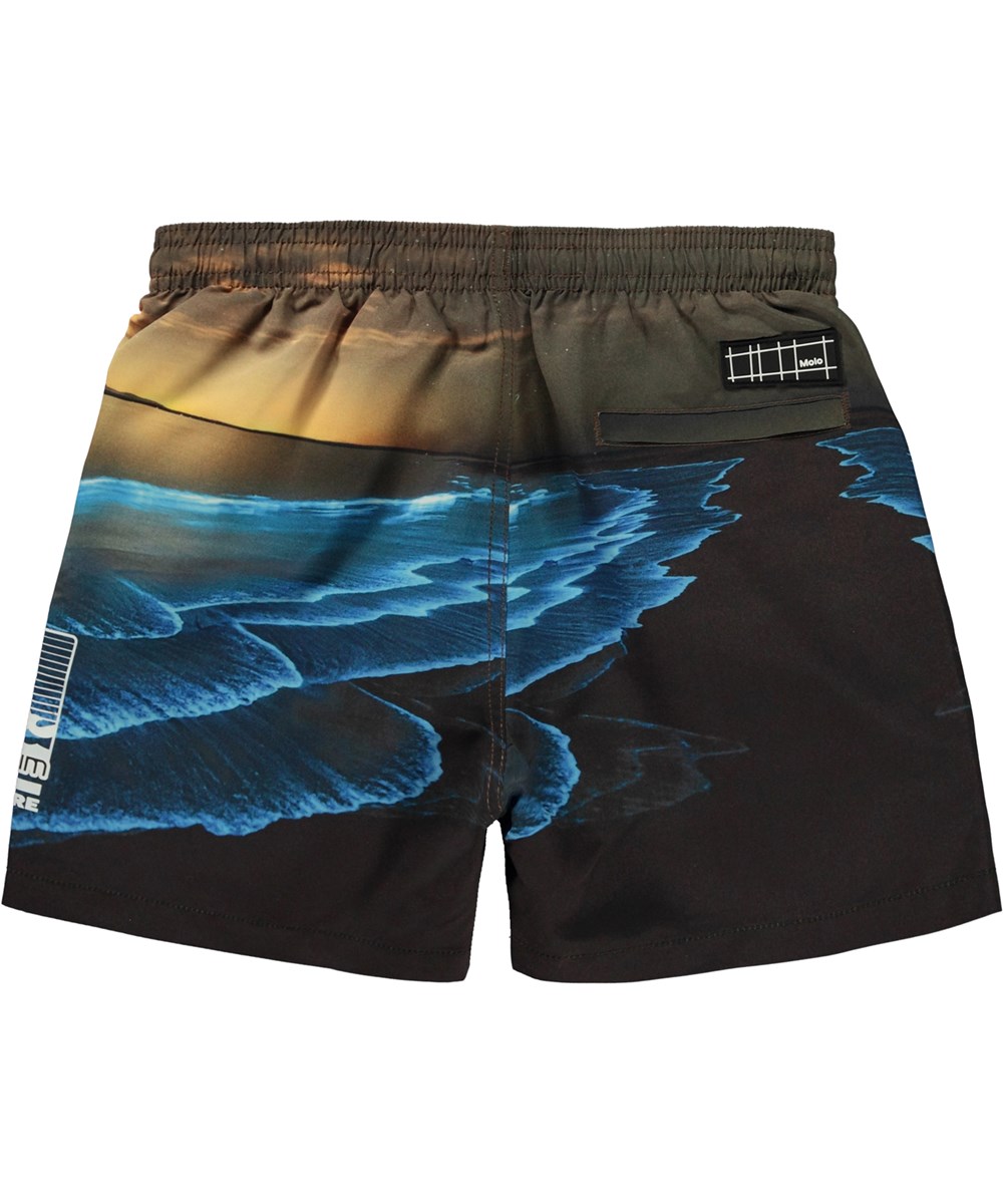 Niko - Glowing Ocean - Swim shorts with print of the ocean and sunset