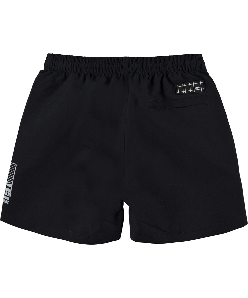 Niko Solid - Black - Black classic swim shorts with short legs 