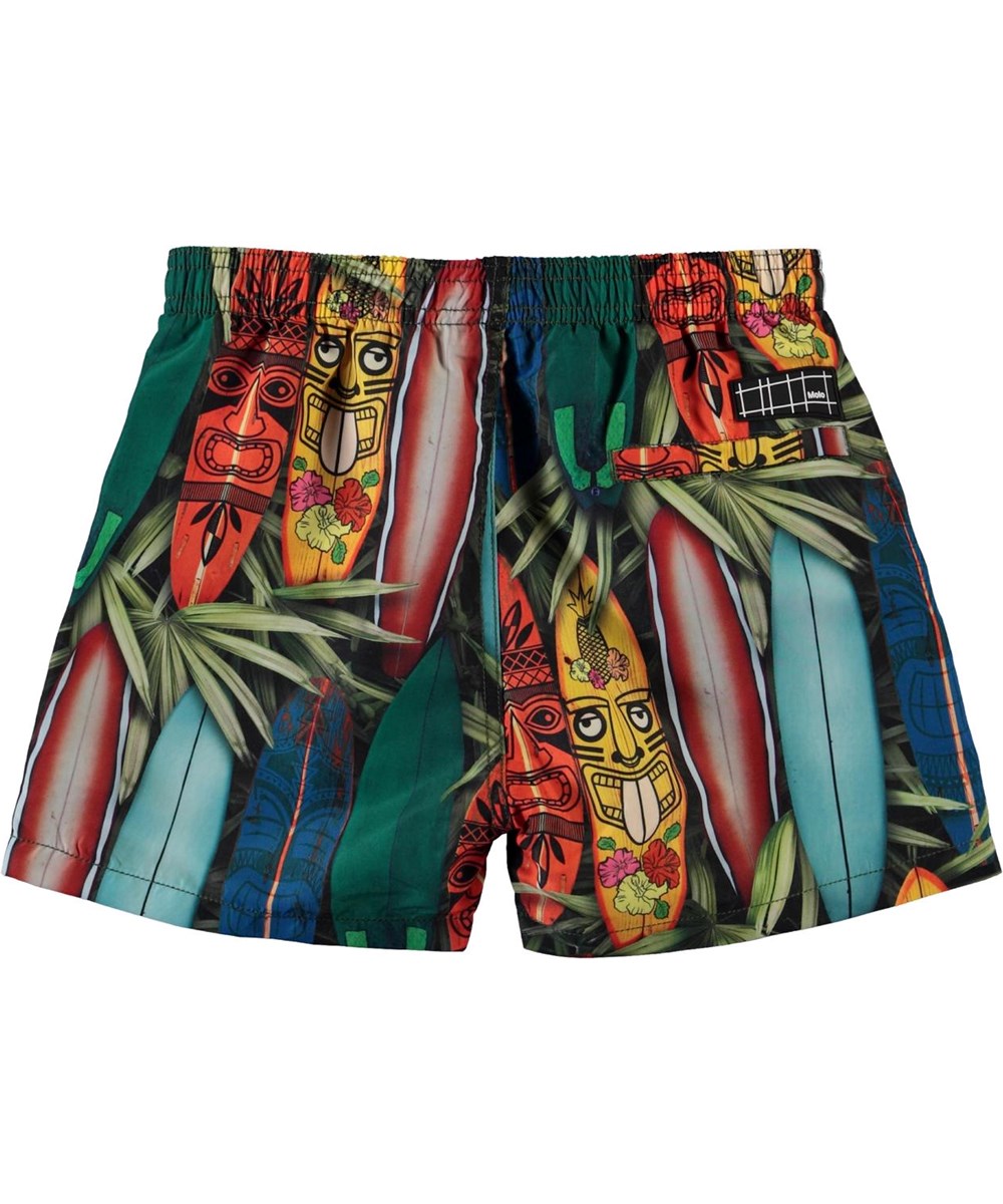 Niko - Tiki Surf - UV swim trunks with surfboard