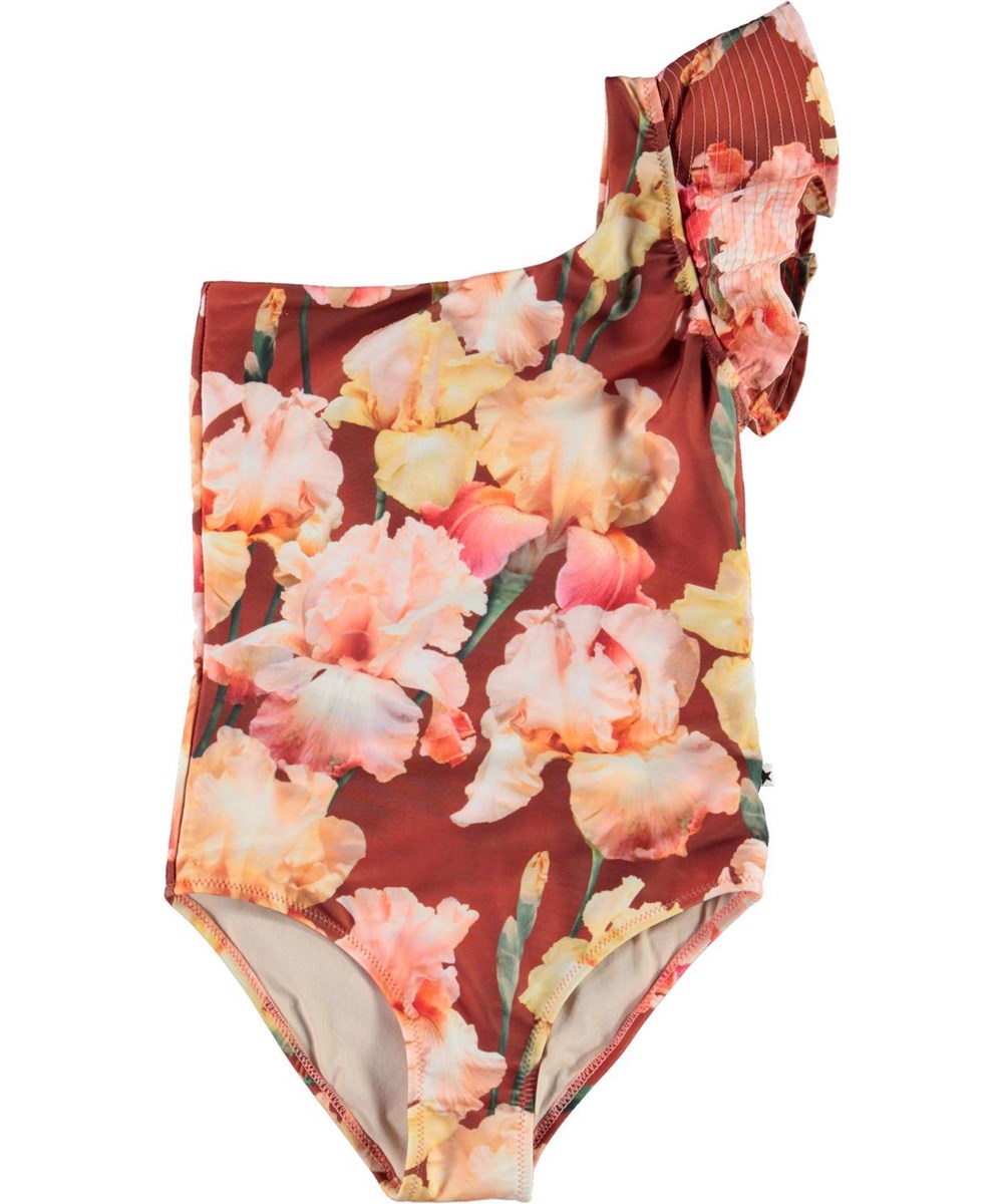 Nitt - Iris - Asymmetrical swimsuit with laser cut ruffle edge 